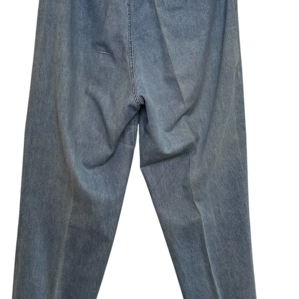 1980's Liz Wear Size 14 Distressed High Rise Mom Light Wash 100% Cotton Jeans
